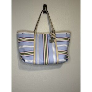 LAUREN RALPH LAUREN Emerie Striped Twill Extra Large Tote Multicolor $275